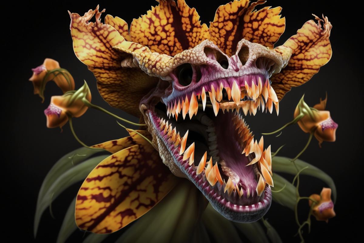carnivorous orchid with teeth
