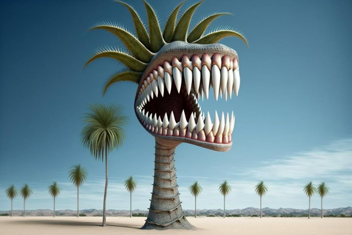 Scary predatory toothed palm