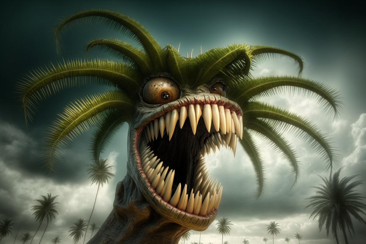 Scary predatory toothed palm