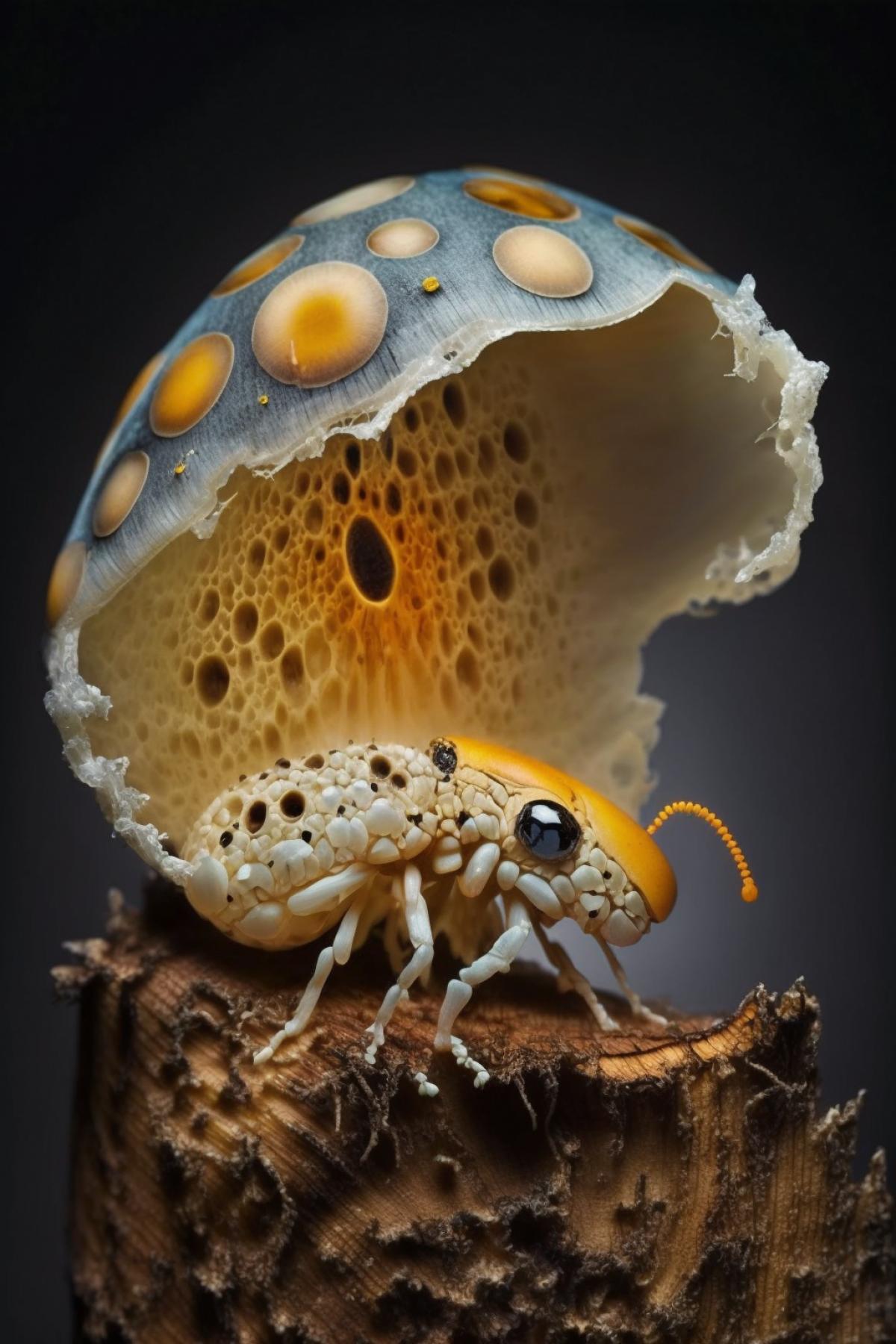 A fungus that grows on an insect and eats it