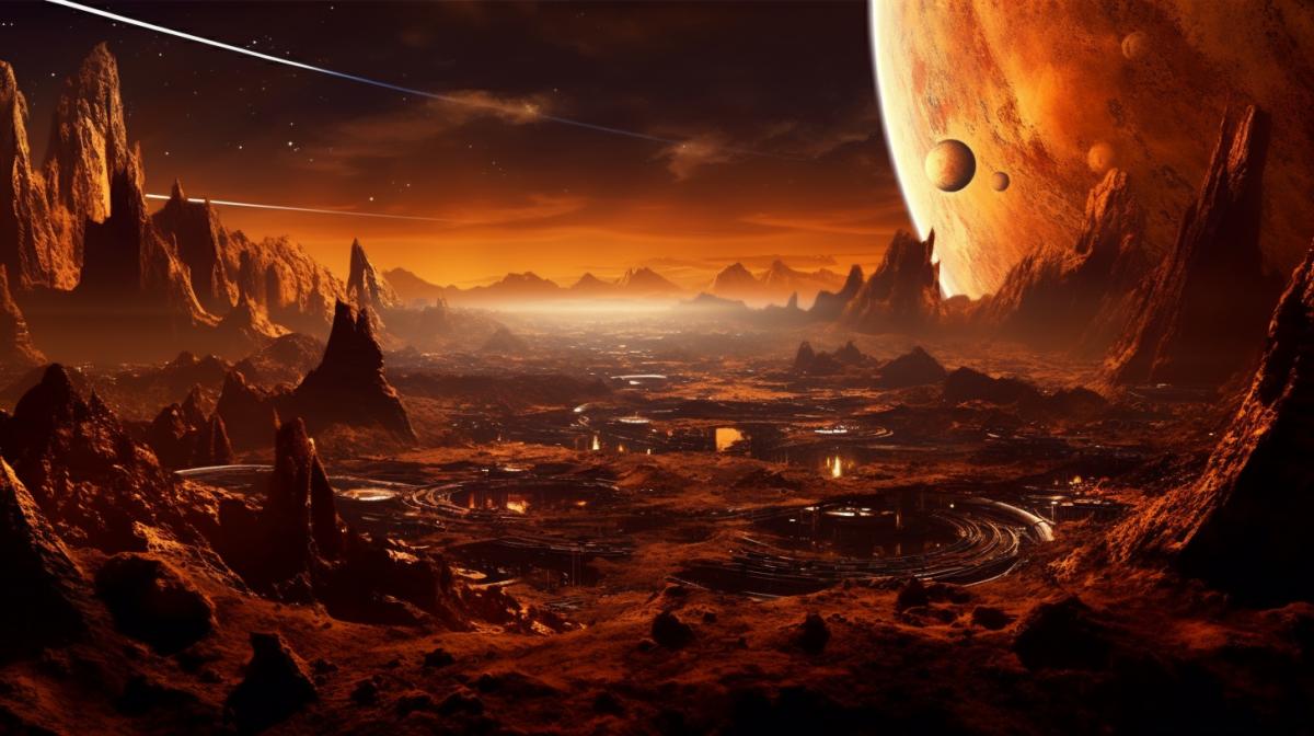 space view from mars, CG art speed pain