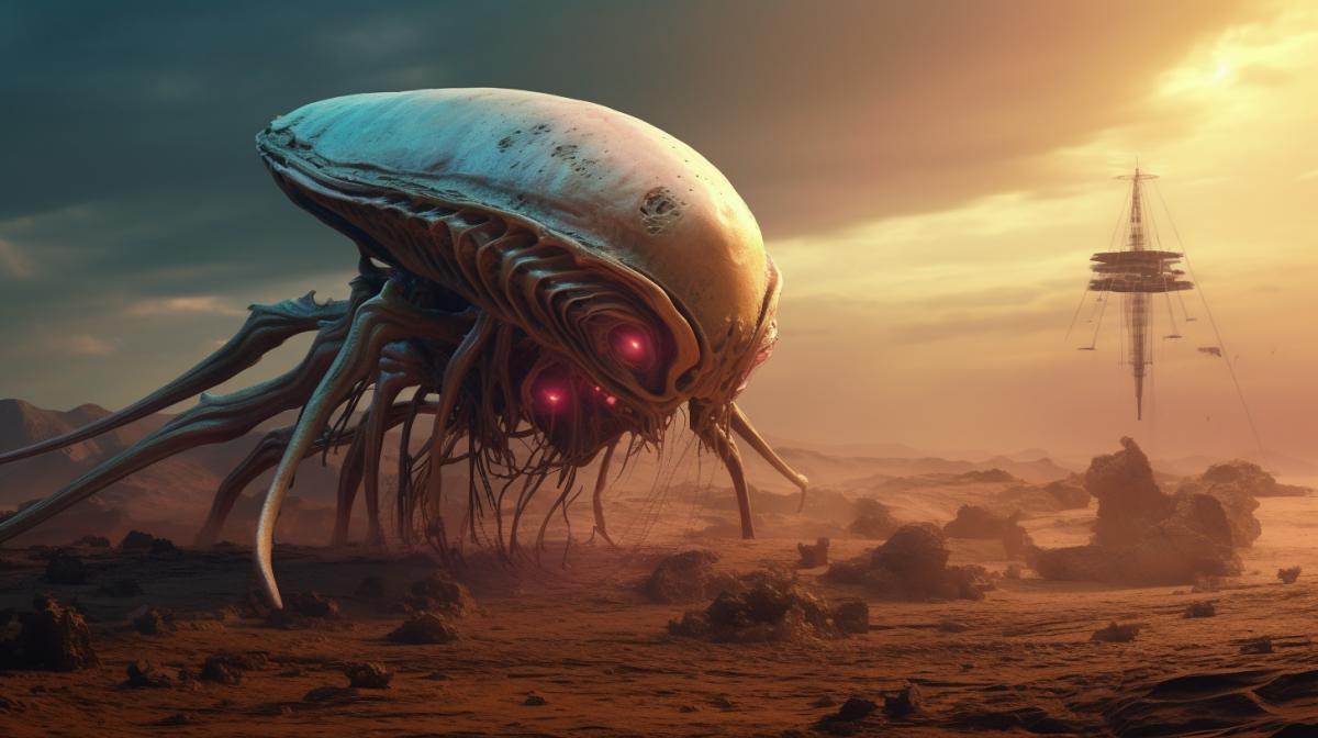 living organisms of another planet, extraterrestrial, CG art speed pain
