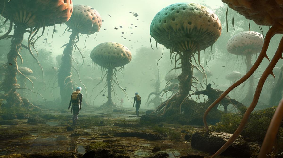 living organisms of another planet, extraterrestrial, CG art speed pain