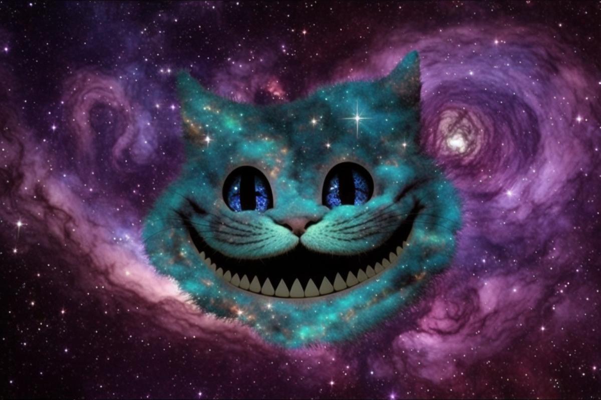 Galaxy far, far away, clusters of stars resemble the Cheshire cat