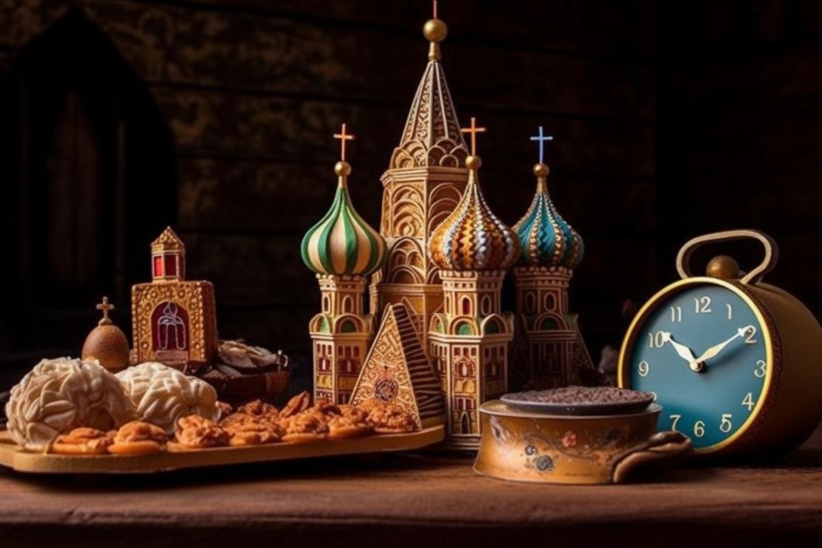 Russian gingerbread on the table, elegant