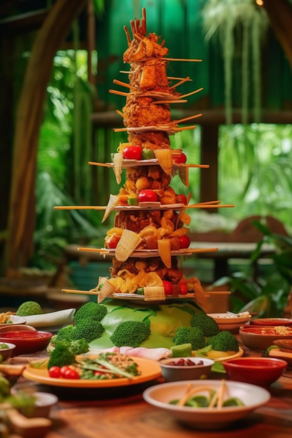 Tropical dishes in a tropical restaurant, very juicy and appetizing!