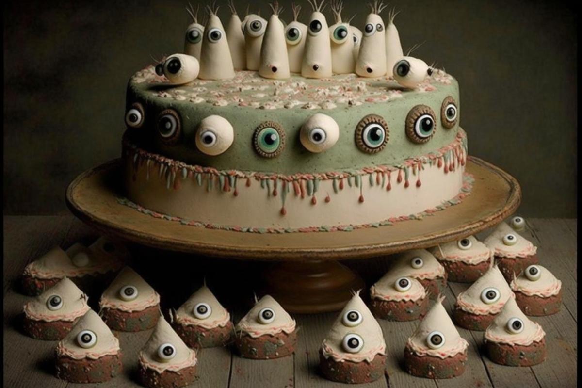 A cake full of eyes