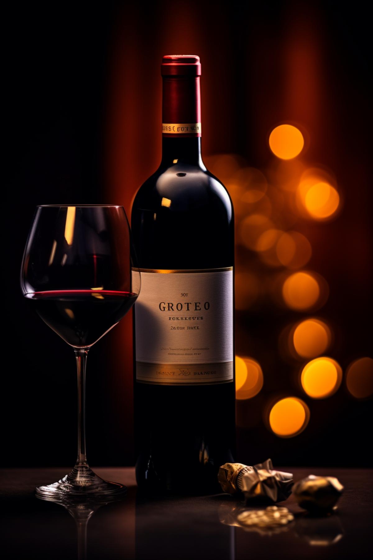Macro photography, glof red wine, glglowing in luminous light, next to a bottle of vintage premium wine, warm background, deep focus, Minimalist photography, true sense of photography, deep focus, award-winning photos by masters of photography, DSLR, Photoshop, movie lighting, octane rendering, extreme exquisite and rich detail, ultra-high definition image quality, high pixels, high resolution, color grading, smart definition, 300dpi, ultra-high quality photos shot with Sony alpha and Canon 5d v 4