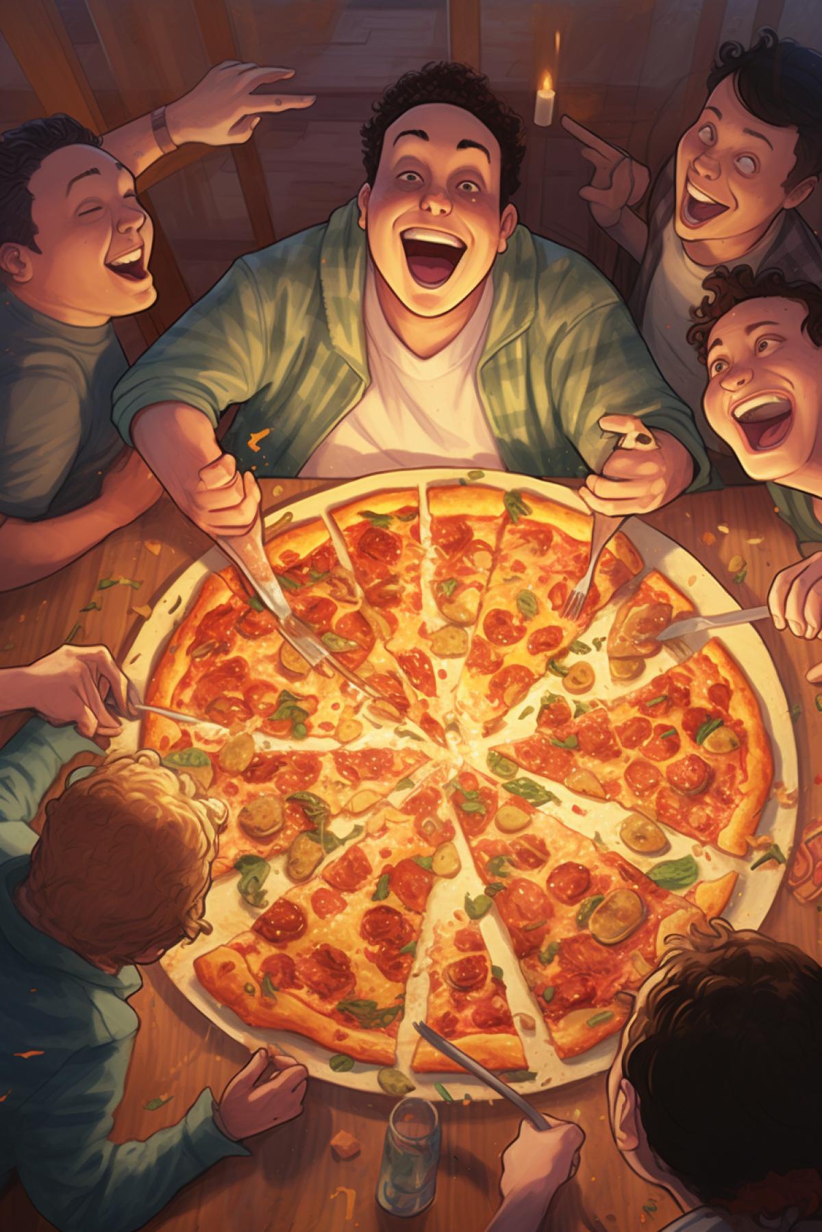 Joe Tribbiani Eats Pizza Friends