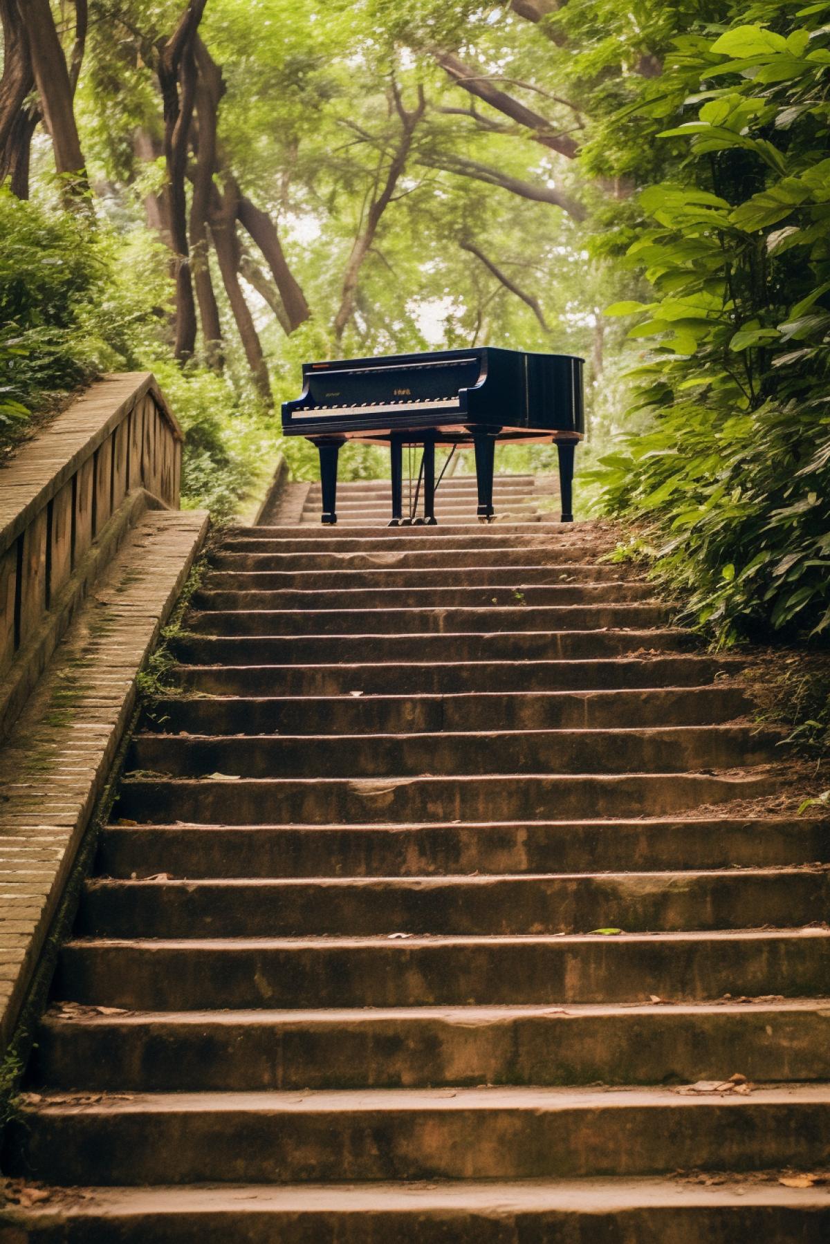 Steps in the park like piano keys
