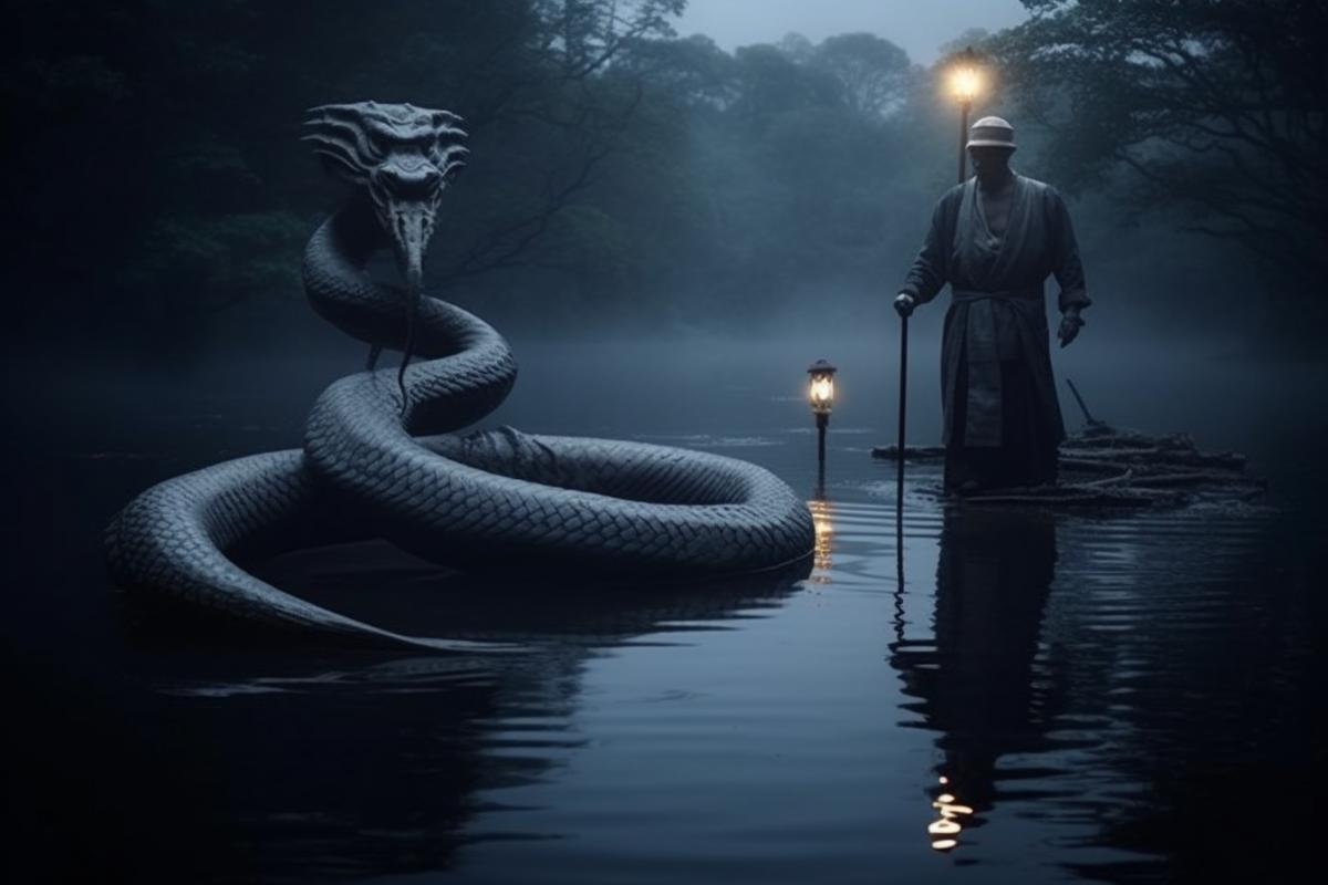 Night white snake haunted horror