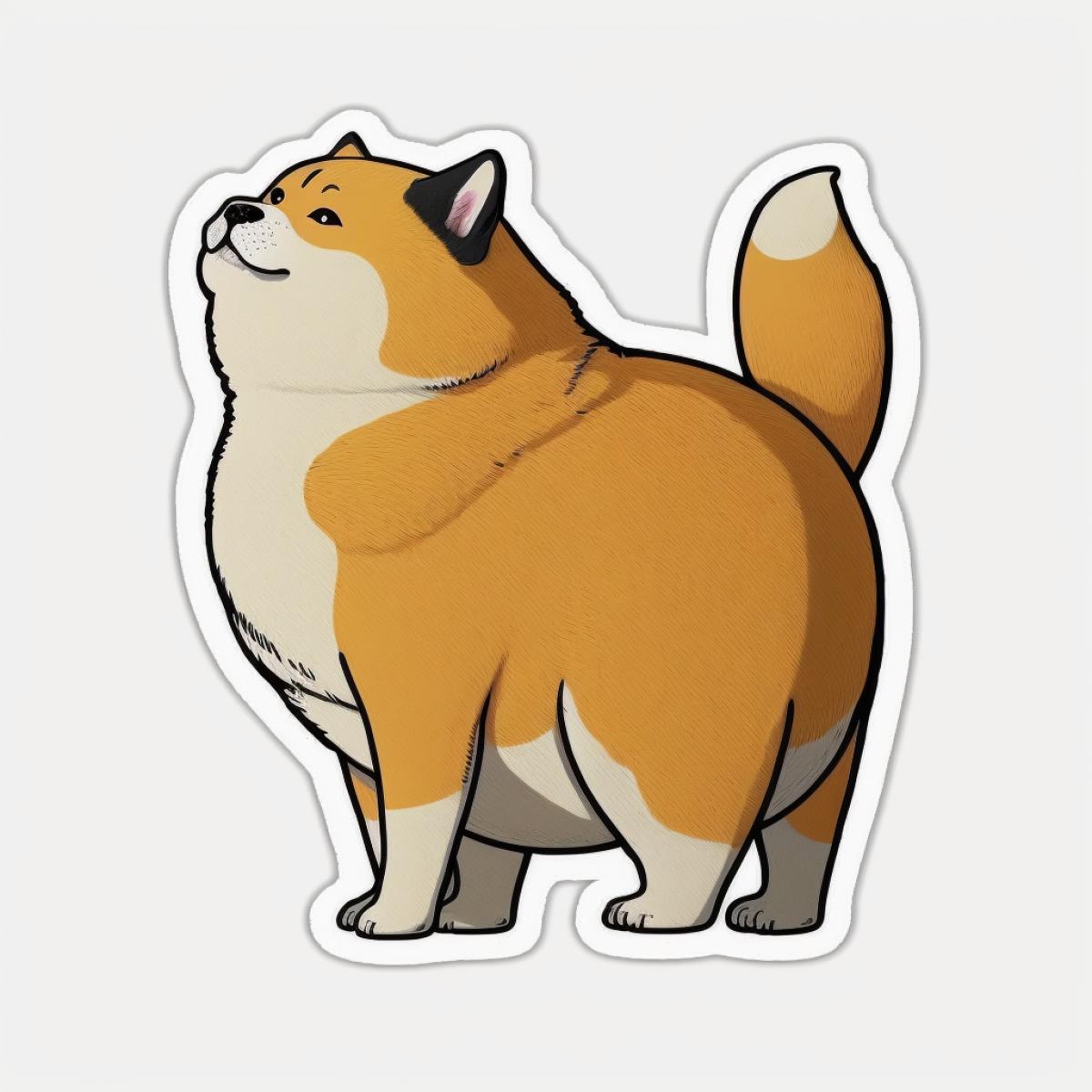 fat Shibainu , funny, sticker