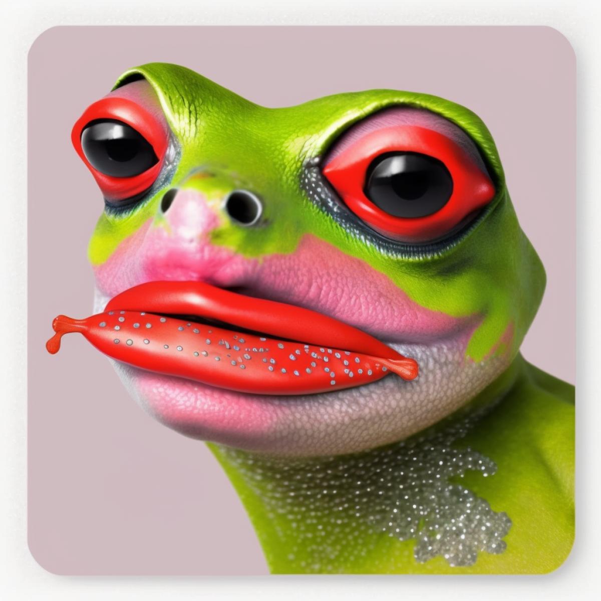 Frogs glamorous with bright make-up, sticker