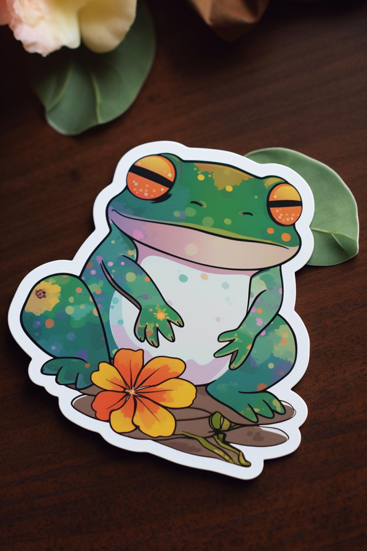 Japanese frog sticker c80