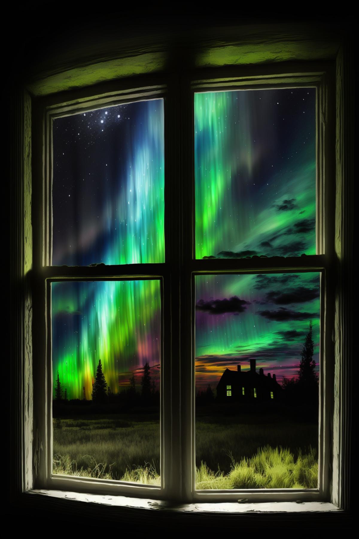 northern lights in my window