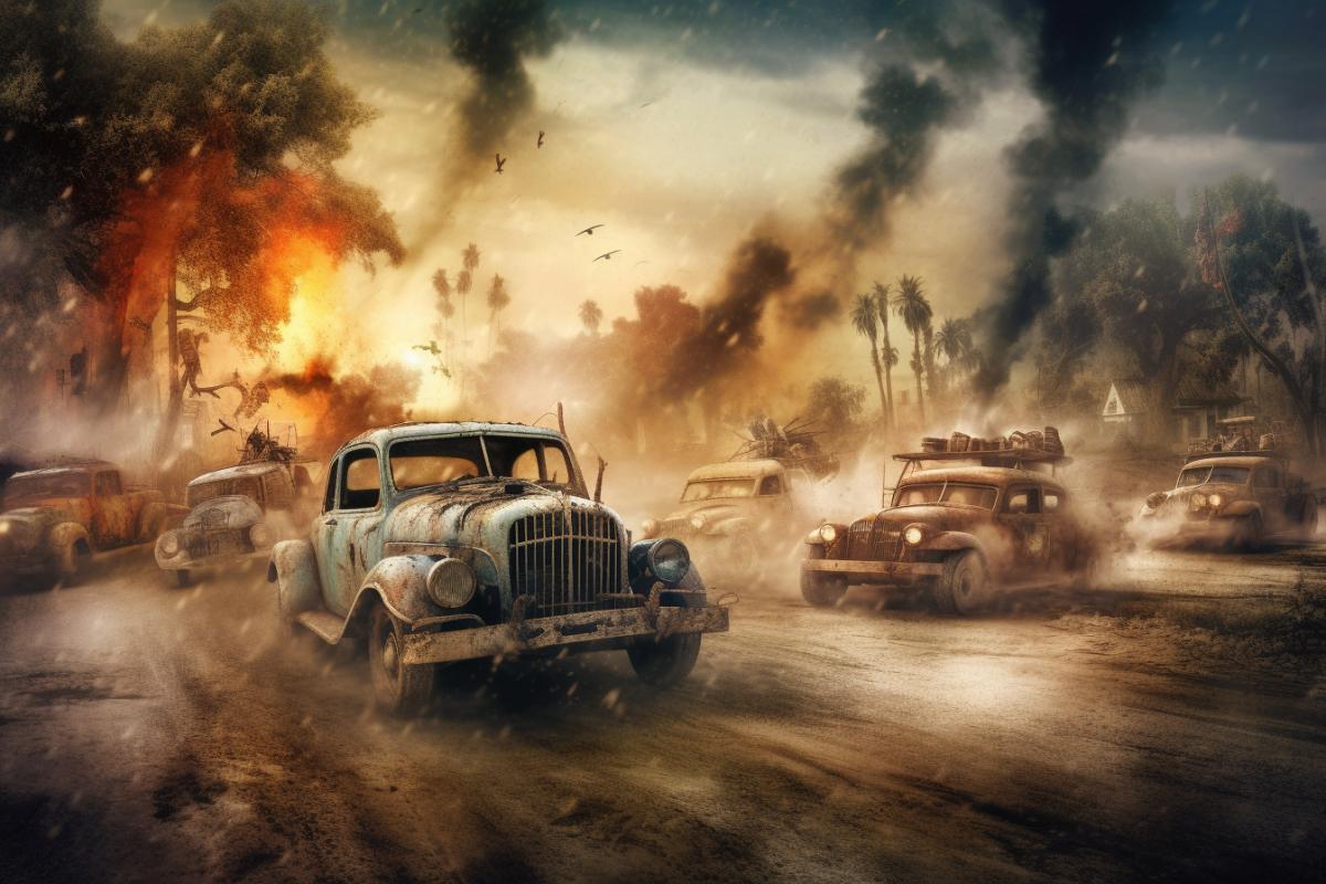 Mad max style car robbers