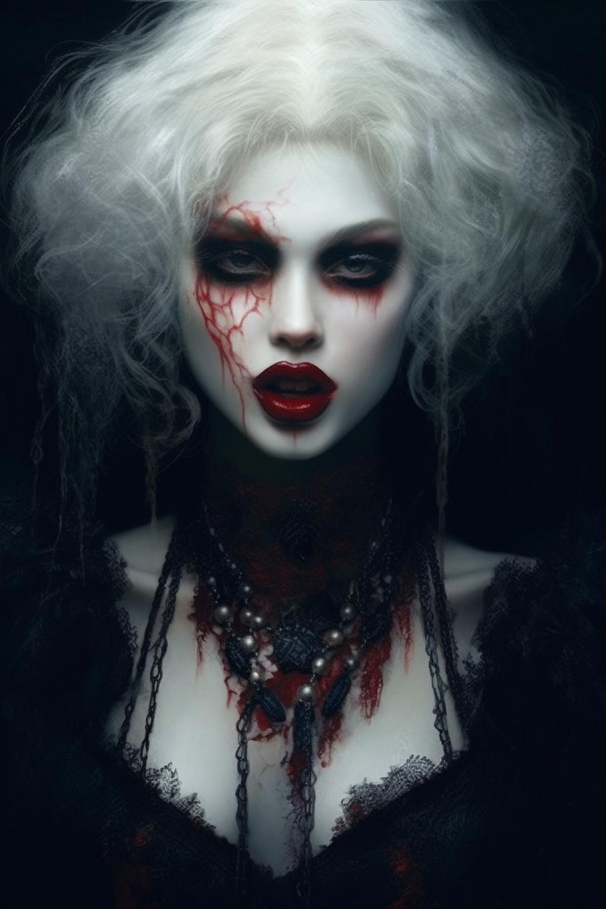 Vampire with fangs, Ayami Kojima style