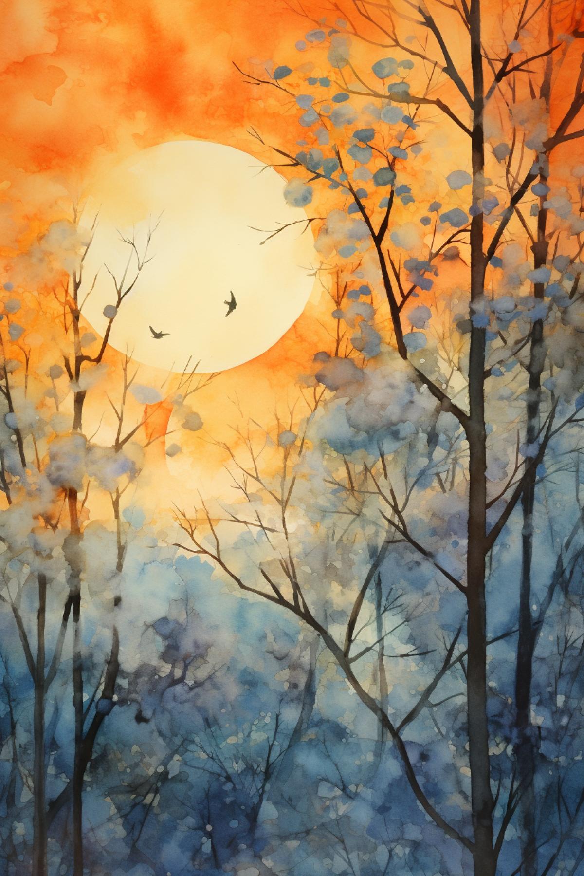awakening of the day In the morning sunlight The dawn is blooming, watercolor, ar 2:3 v 5.1