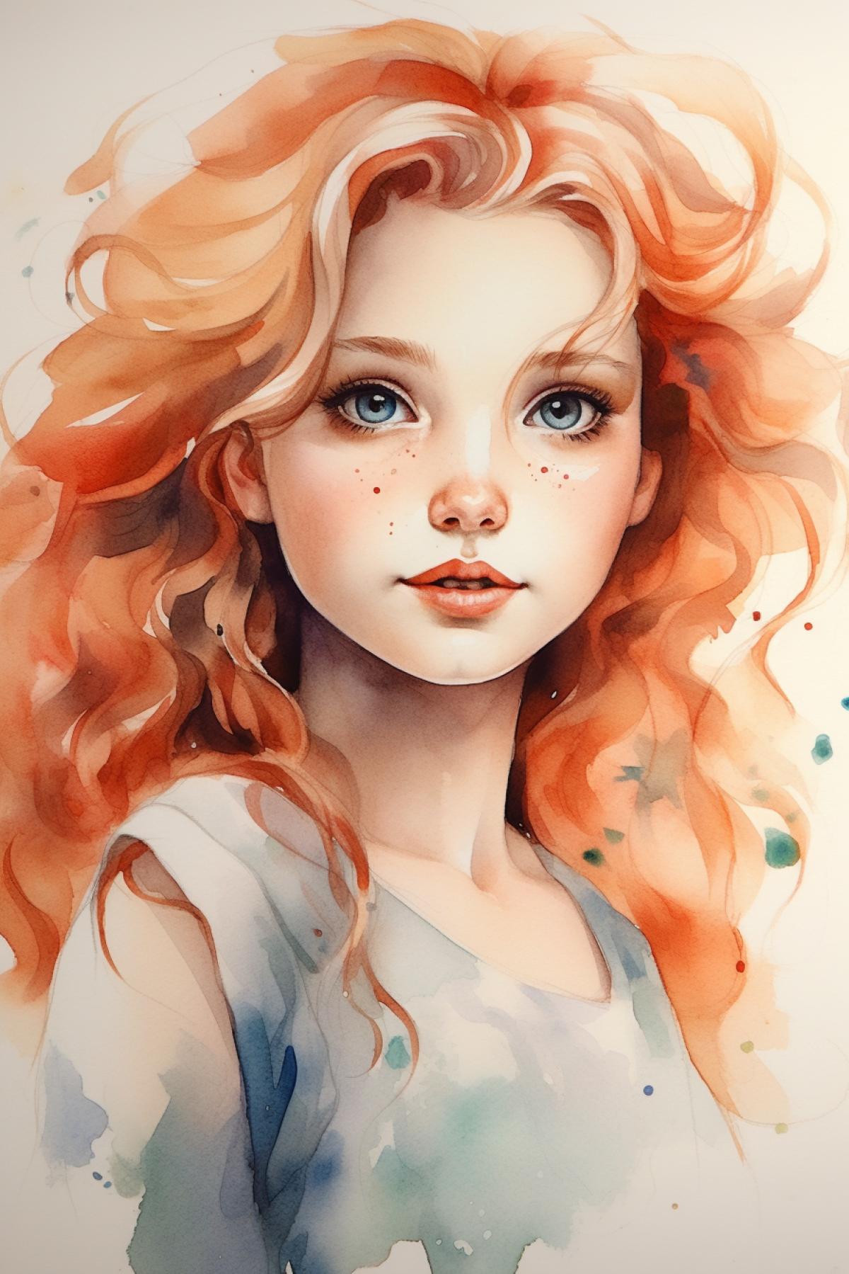 watercolor portrait of a girl