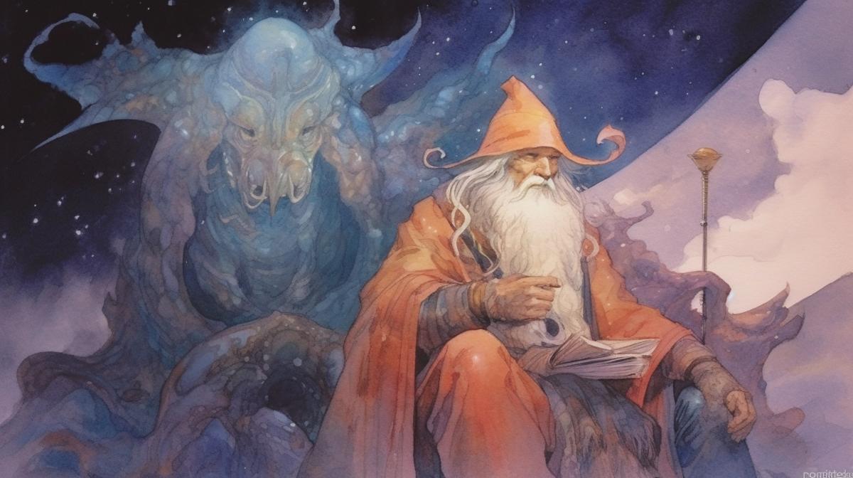 Chronicles of astal, color drawing in watercolor