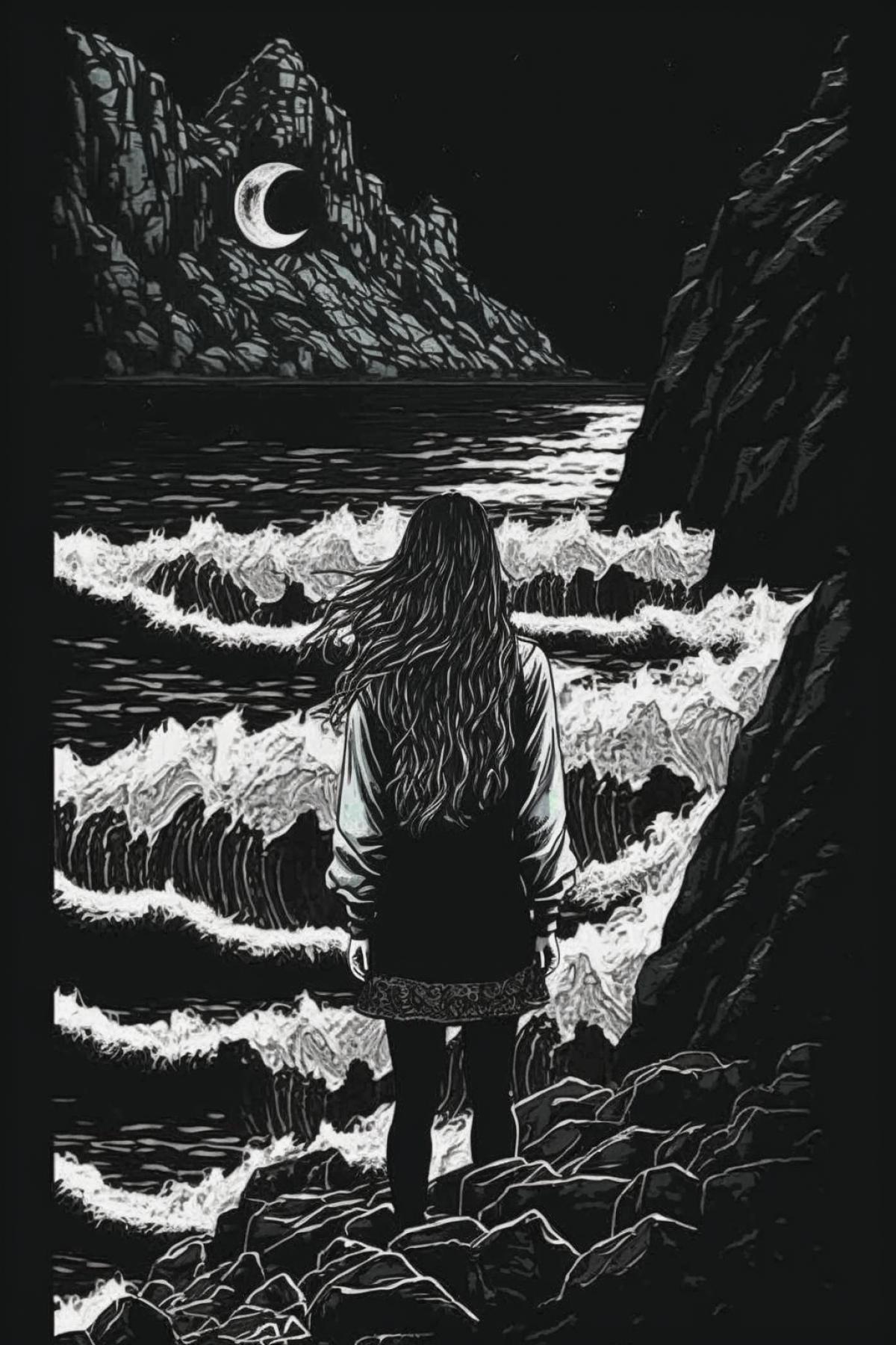 🙏☄️🌊✨ dark and white