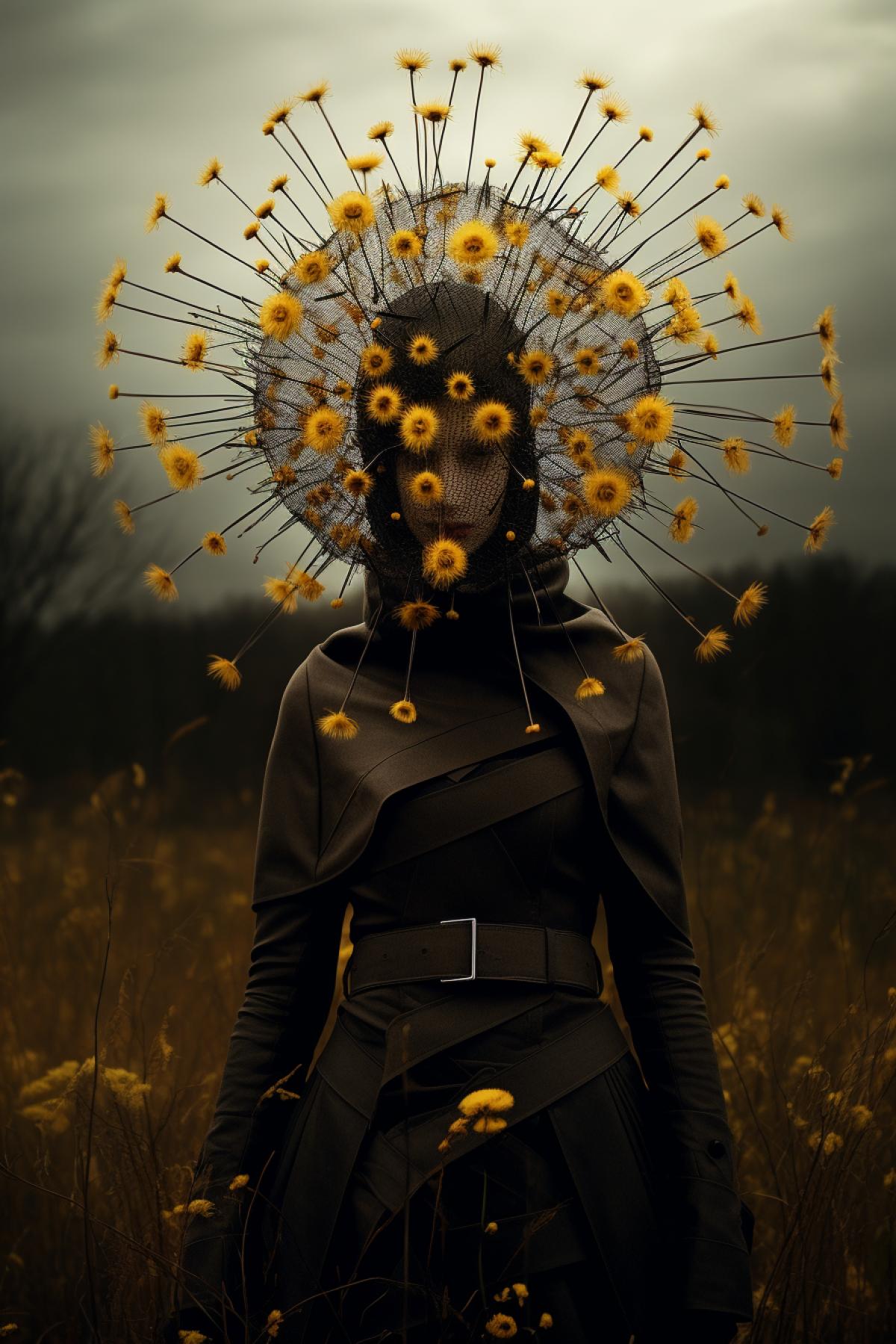 Award-winning photo by Chris Friel of Beautiful instagram influencer dressed in Solarpunk, magic realism