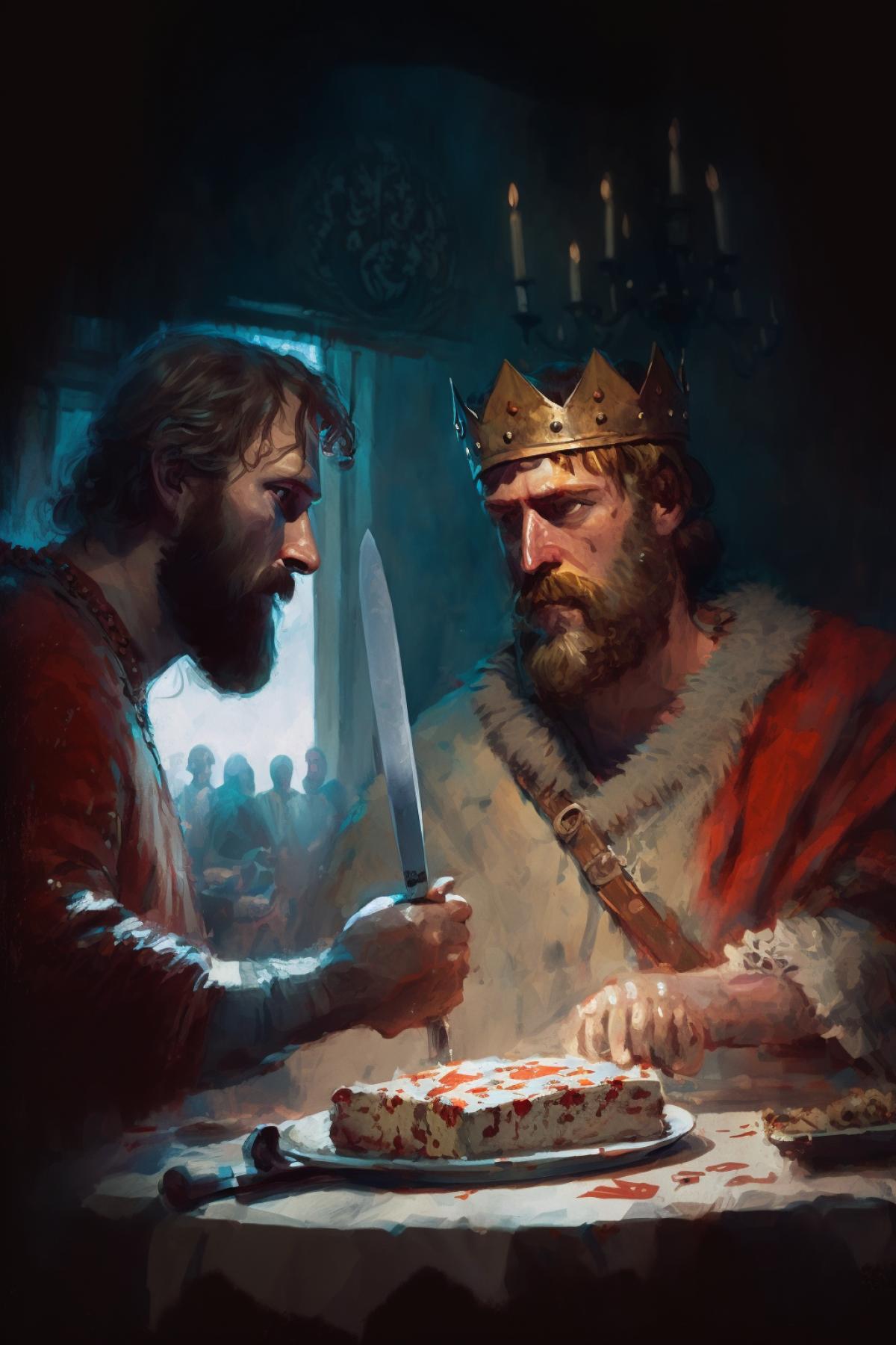 the king wants to attack another king with a knife