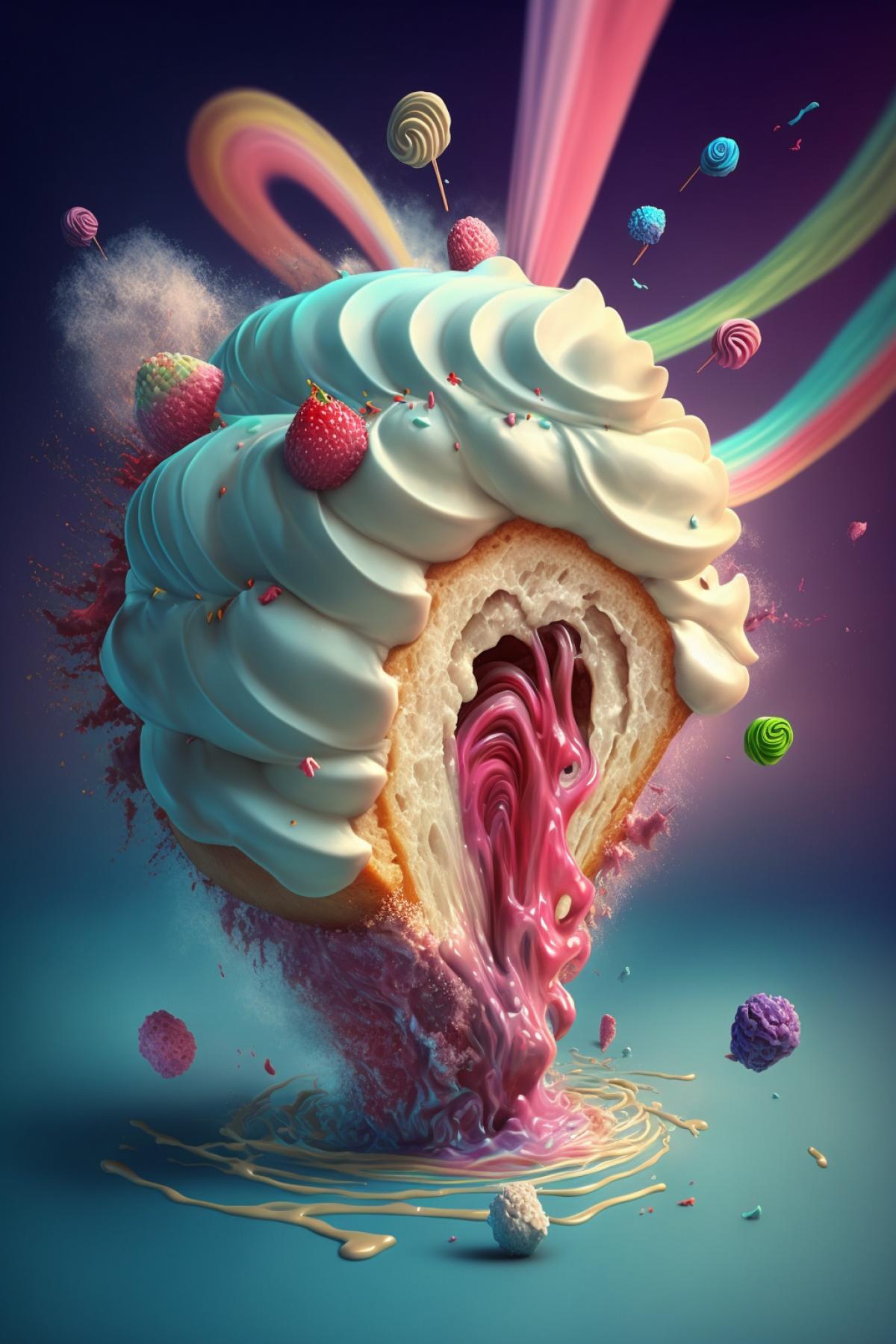Delicious appetizing sweets hallucinations