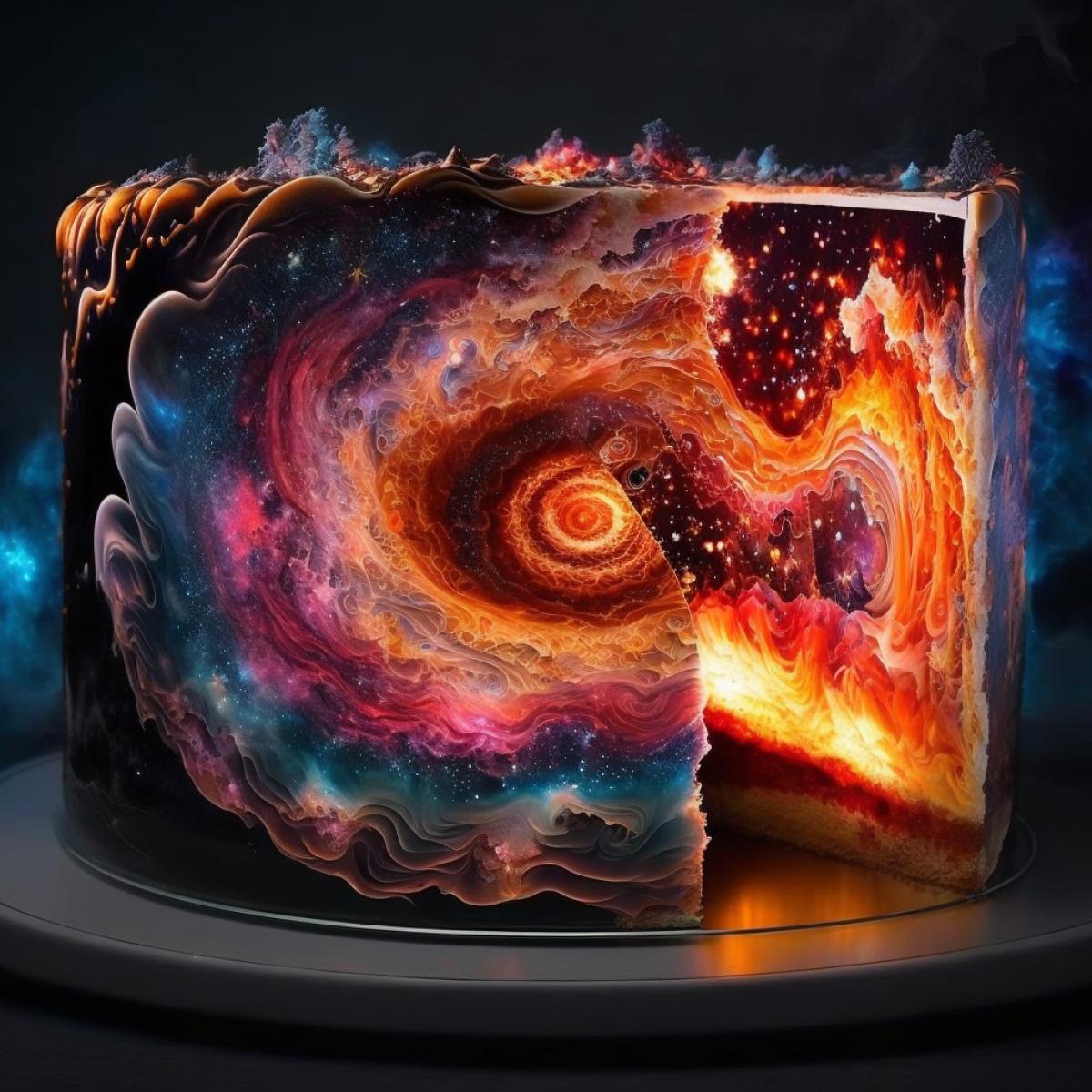 photo of universe plasma cake