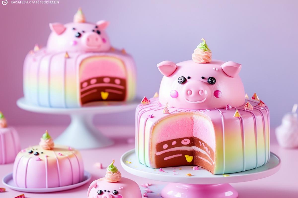 Cute sweet sweets 🍬🍫🍭 cakes in the form of cute pigs