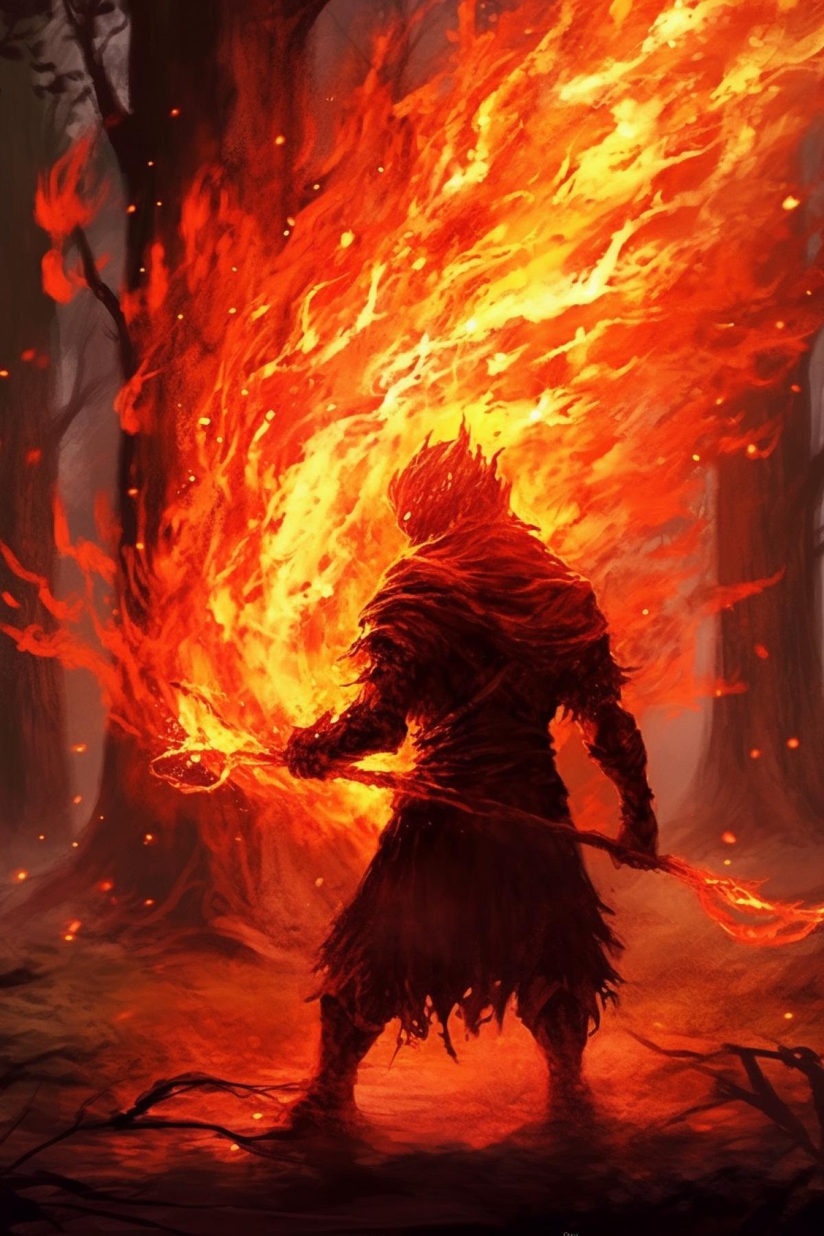 Male spirit of fire, darksmith