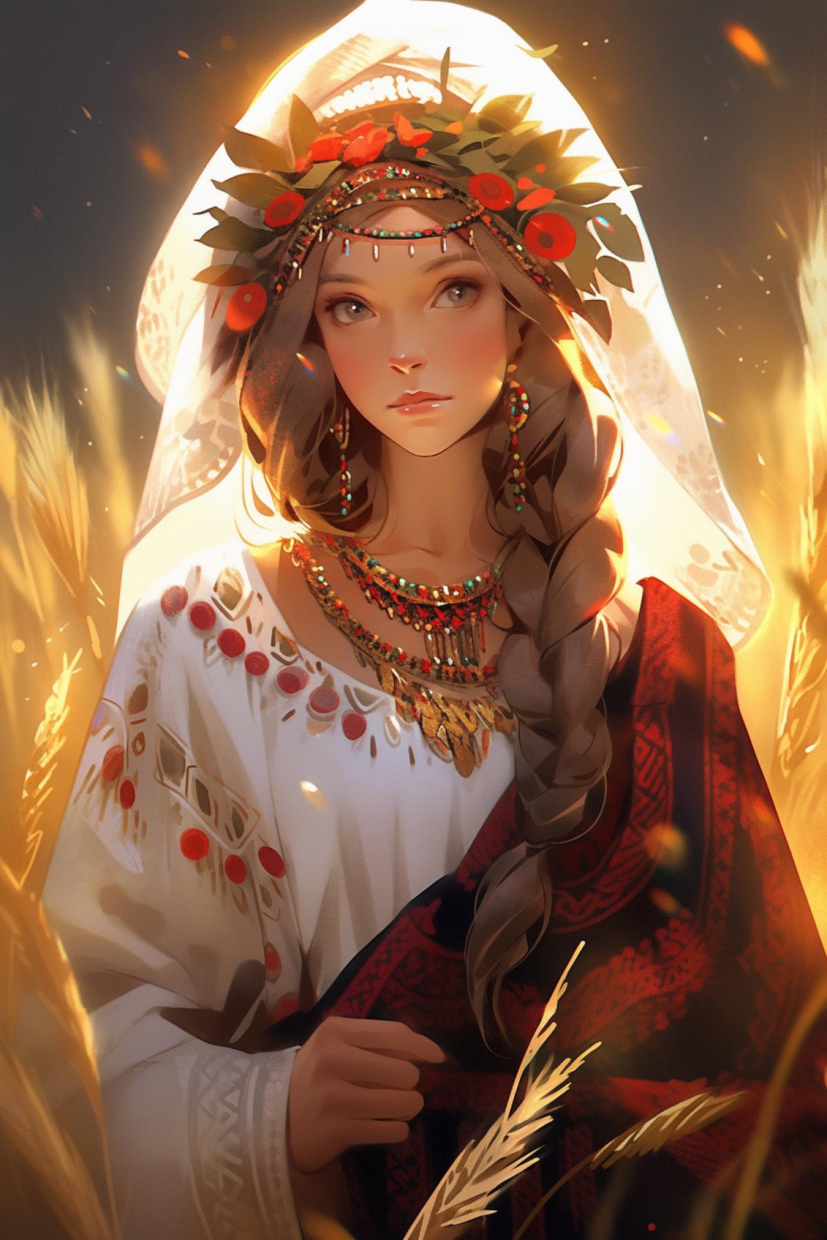 Slavic goddess Lada, illustration