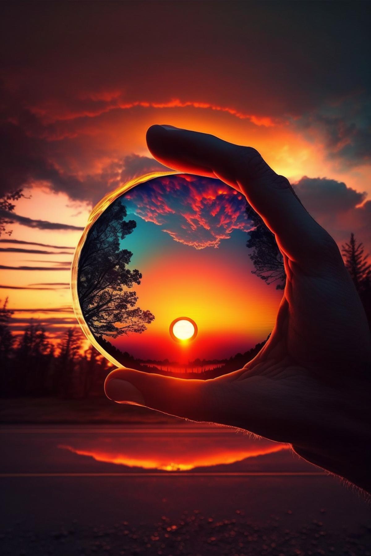 Sunset by hand