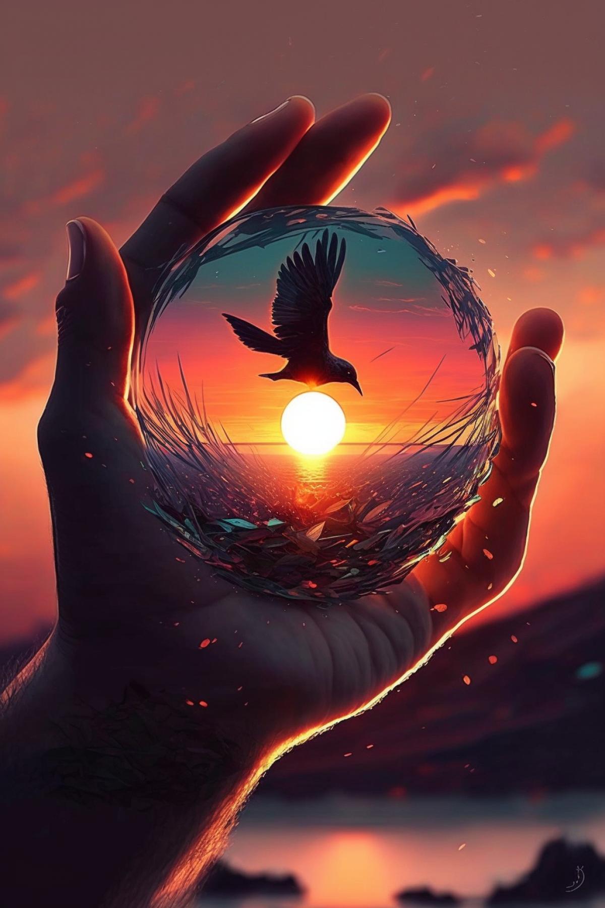 Sunset by hand