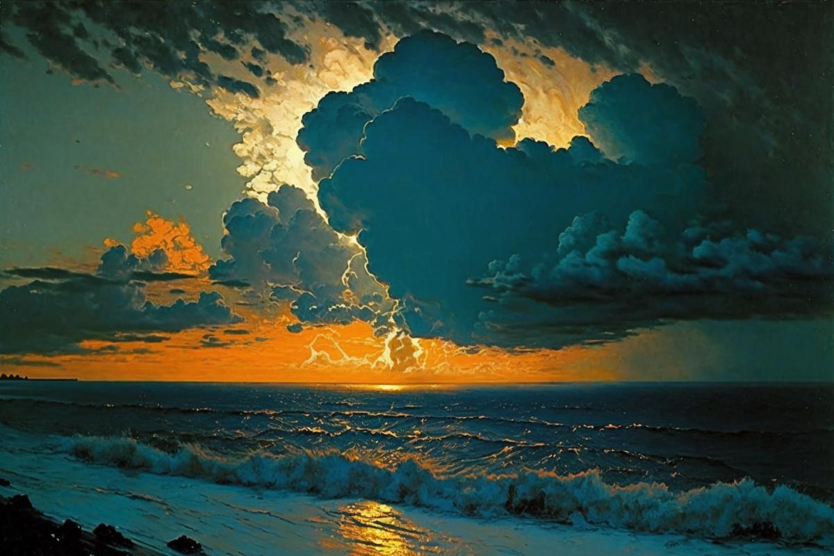 sunset over the sea, Kuindzhi style