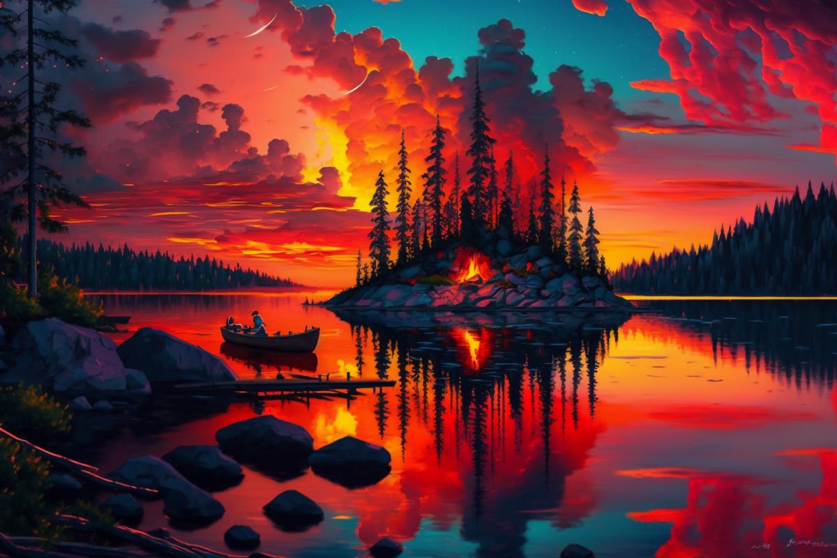 Bright sunset in the north 🔥
