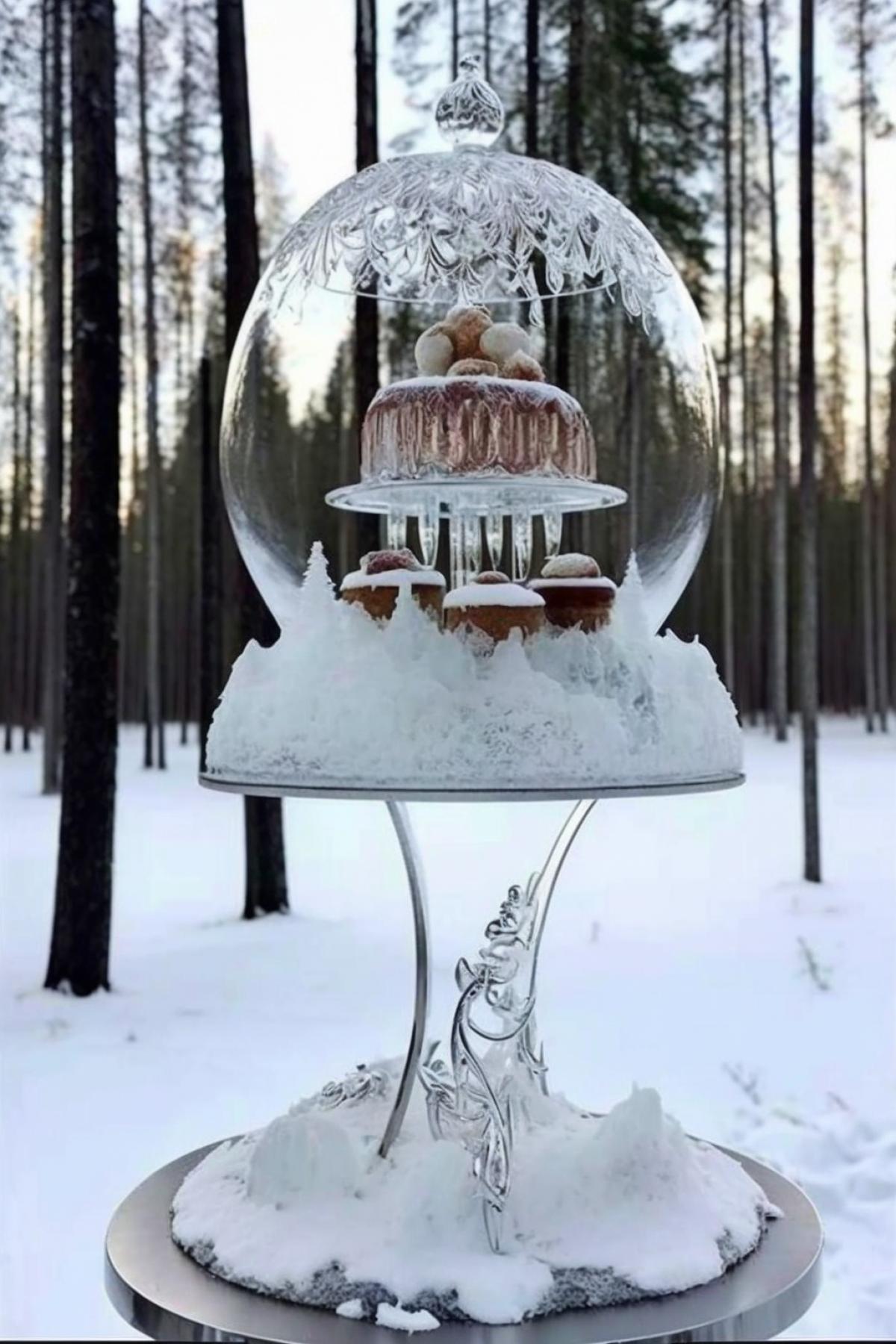 Ice sculpture in winter 🍰🙈🦐