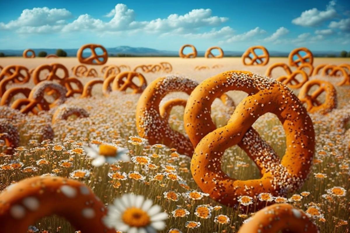 field of flowers in the form of pretzels