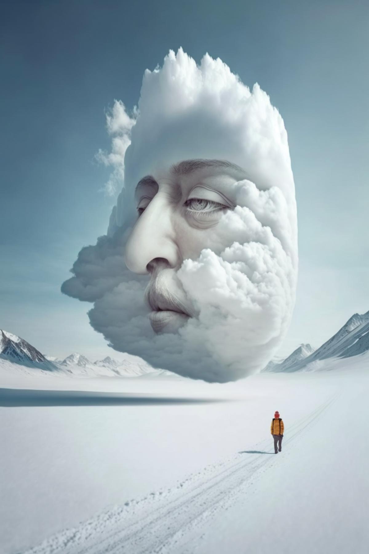 Snow-white hallucinations in the form of air clouds