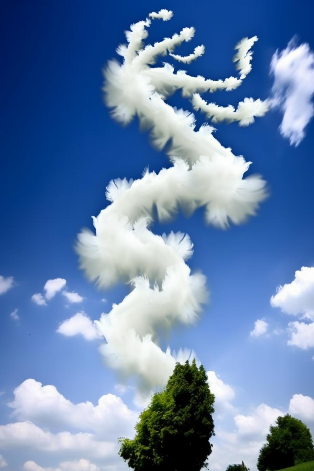Cloud in the shape of a flying dragon