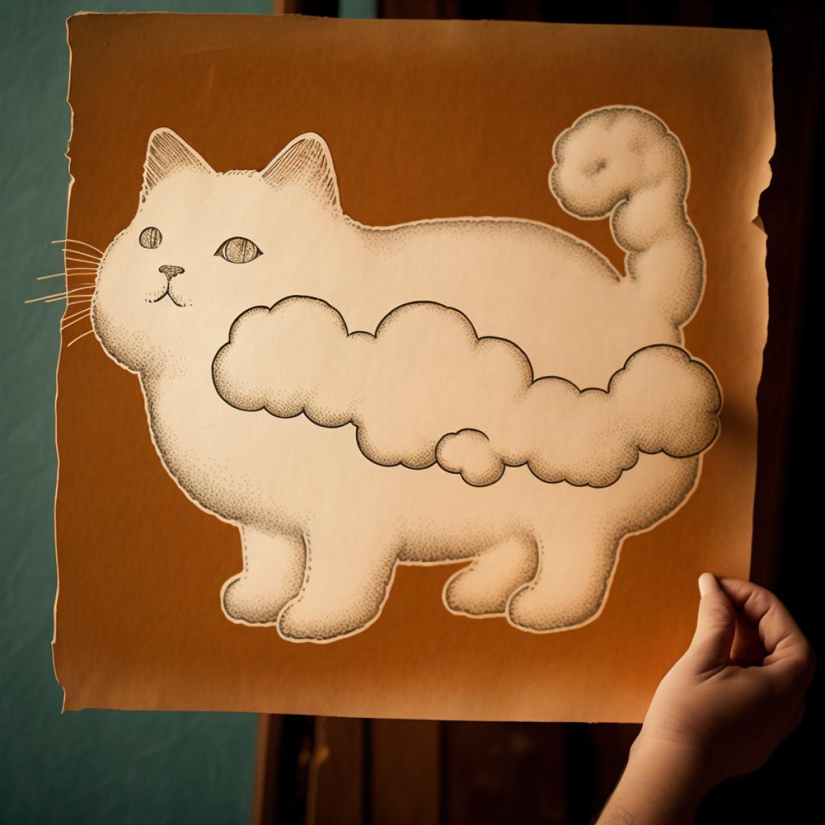 outline of a cloud like a cat