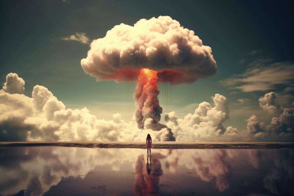 mushroom cloud. Art photography.