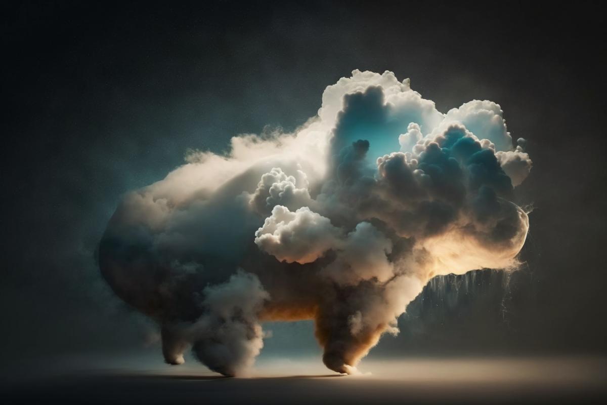 airy, intangible cloud similar to the silhouette of a mythical animal