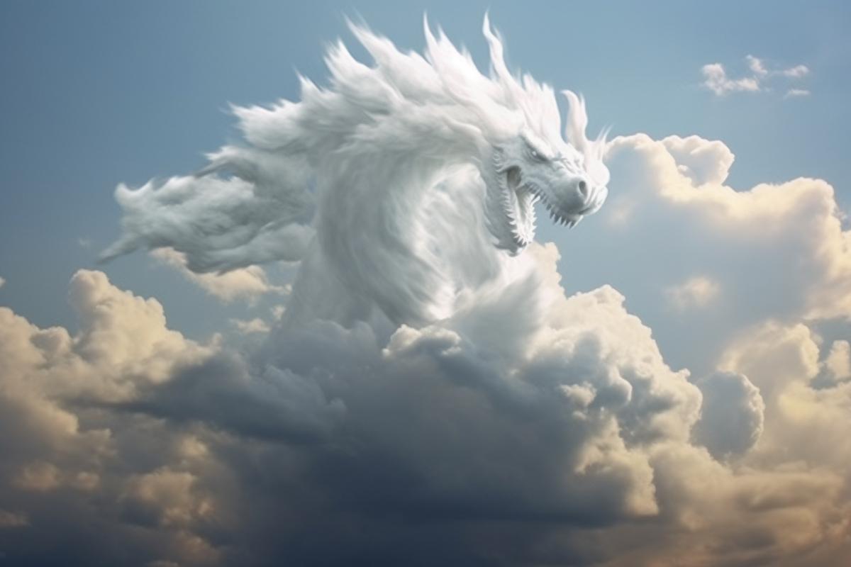Cloud in the form of a white dragon