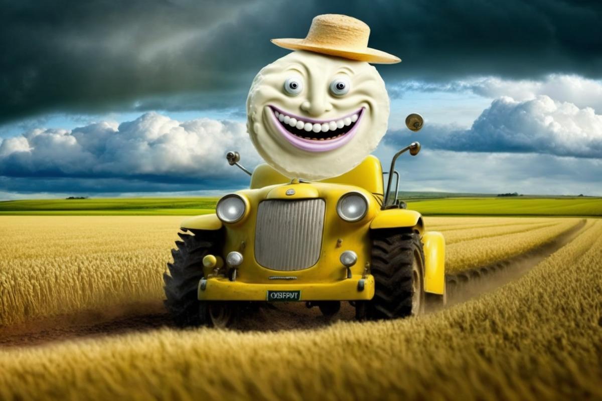 Funny hallucinations with meringue and tractor