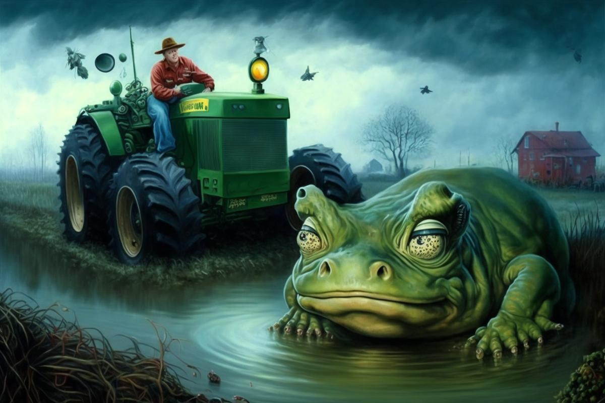 Hallucinations with a tractor and a frog