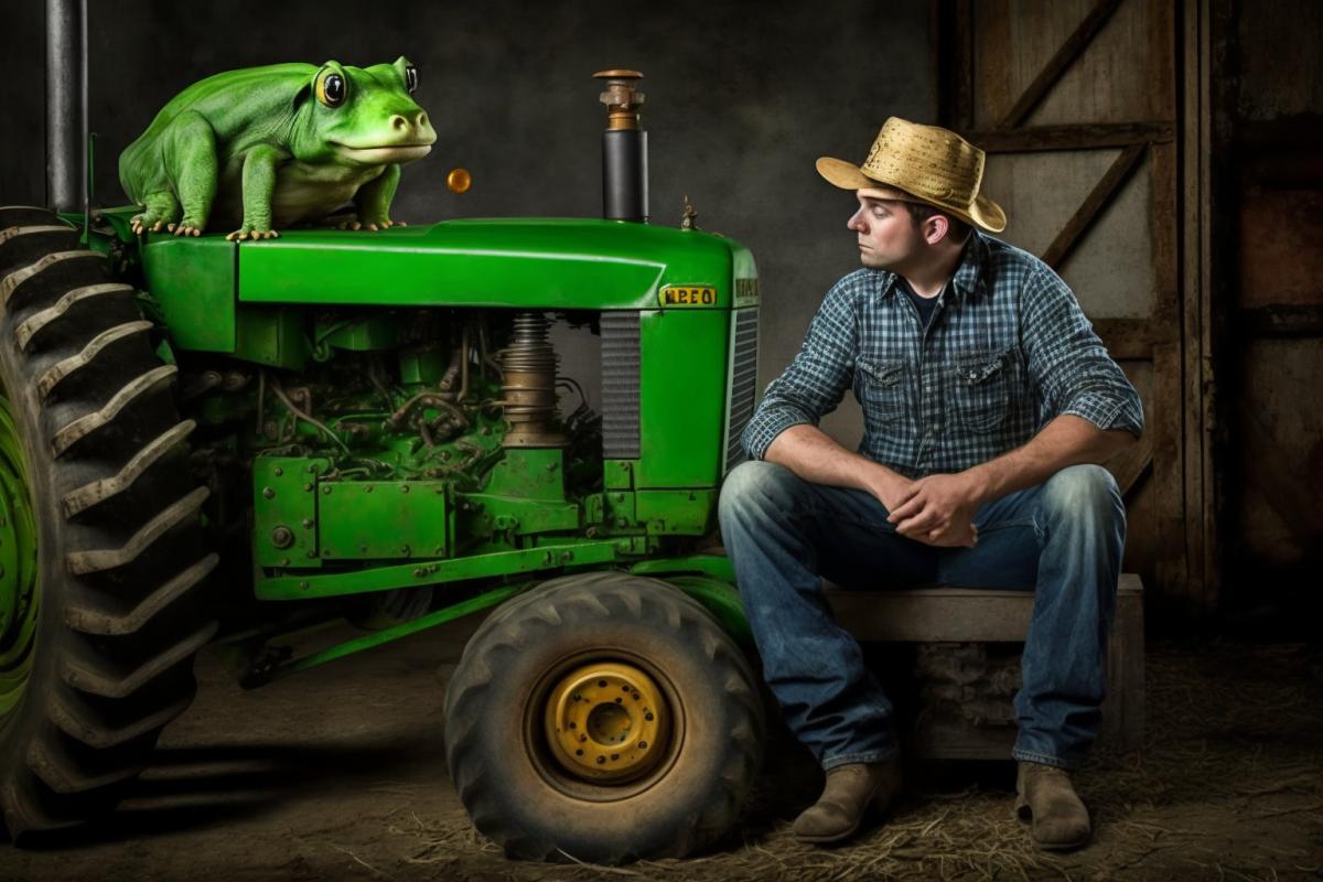 Hallucinations with a tractor and a frog