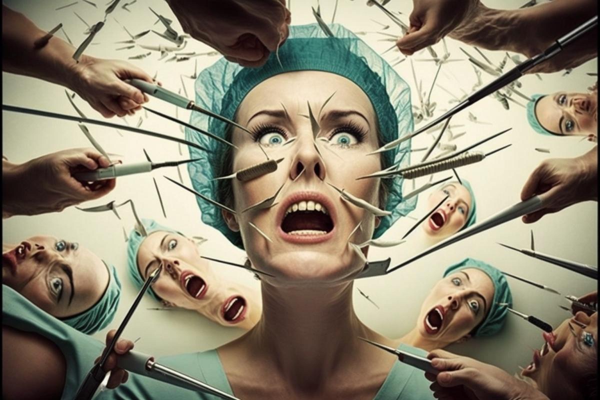 Plastic surgeon hallucinations with madness and surgeries