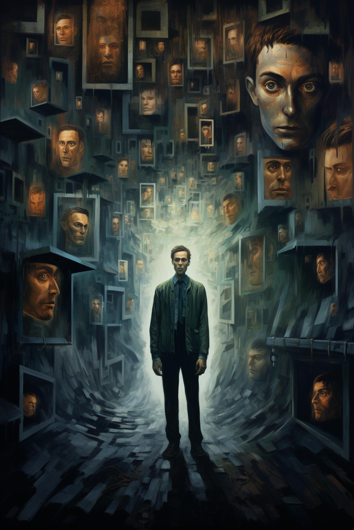 Hallucinations, disintegration of personality, fragments, split personality, delirium, schizophrenia, other worlds, dream of the mind, mind games, Lovecraft, depression, voices