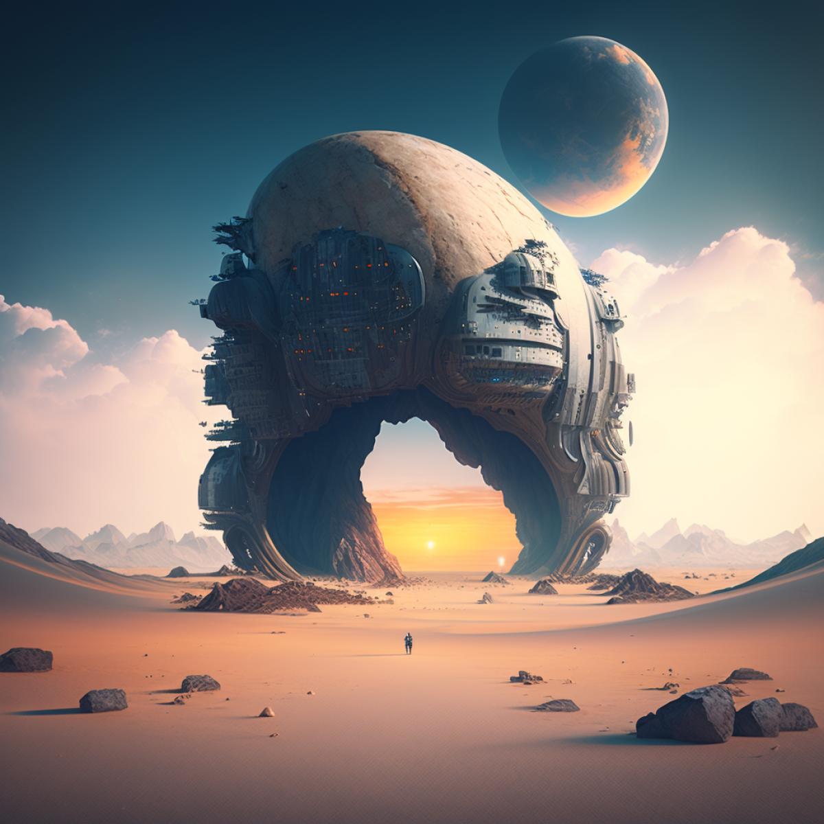Megastructure, other worlds, science fiction, distant planet, 8k